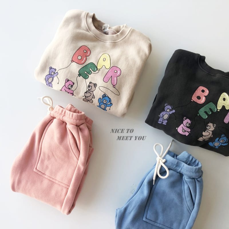 NICE TO MEET YOU - Korean Children Fashion - #Kfashion4kids - Balloon Bear Sweatshirt