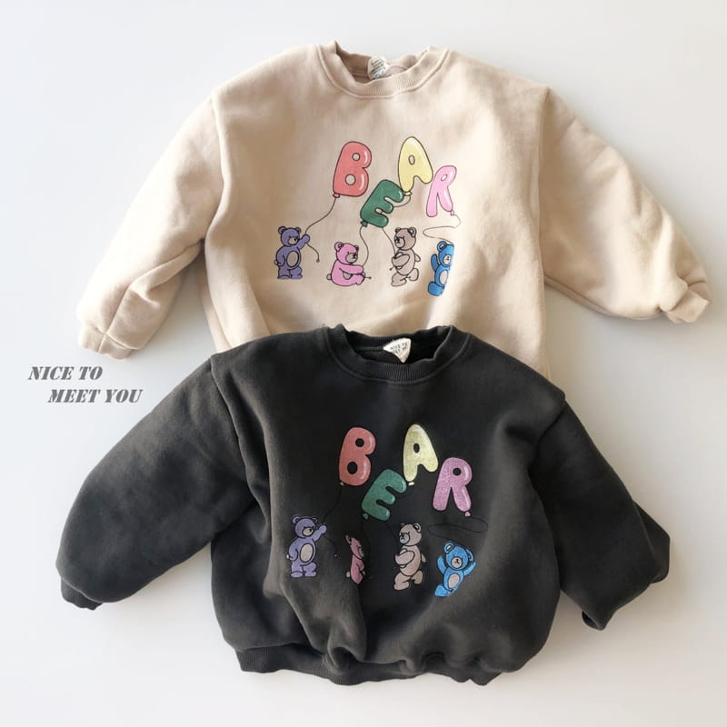 NICE TO MEET YOU - Korean Children Fashion - #Kfashion4kids - Balloon Bear Sweatshirt - 2