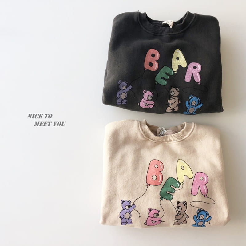 NICE TO MEET YOU - Korean Children Fashion - #Kfashion4kids - Balloon Bear Sweatshirt - 3