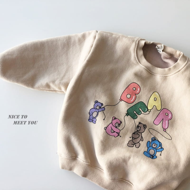 NICE TO MEET YOU - Korean Children Fashion - #Kfashion4kids - Balloon Bear Sweatshirt - 4
