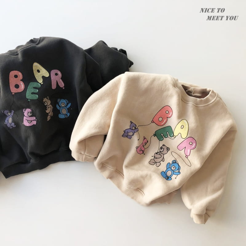 NICE TO MEET YOU - Korean Children Fashion - #Kfashion4kids - Balloon Bear Sweatshirt - 6