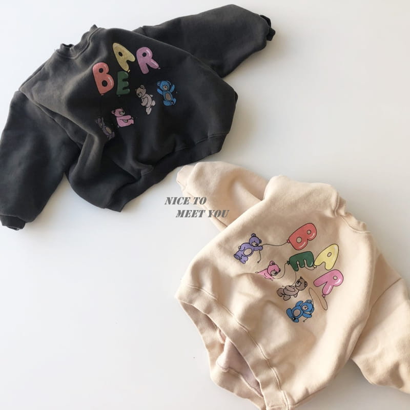 NICE TO MEET YOU - Korean Children Fashion - #Kfashion4kids - Balloon Bear Sweatshirt - 9