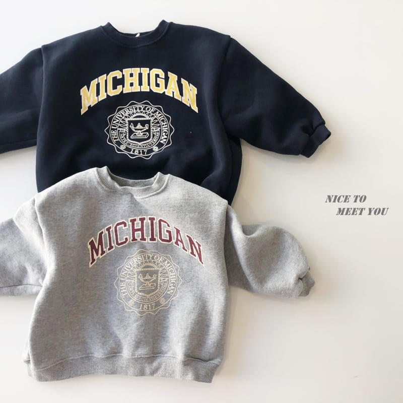 NICE TO MEET YOU - Korean Children Fashion - #Kfashion4kids - Michigan Sweatshirt