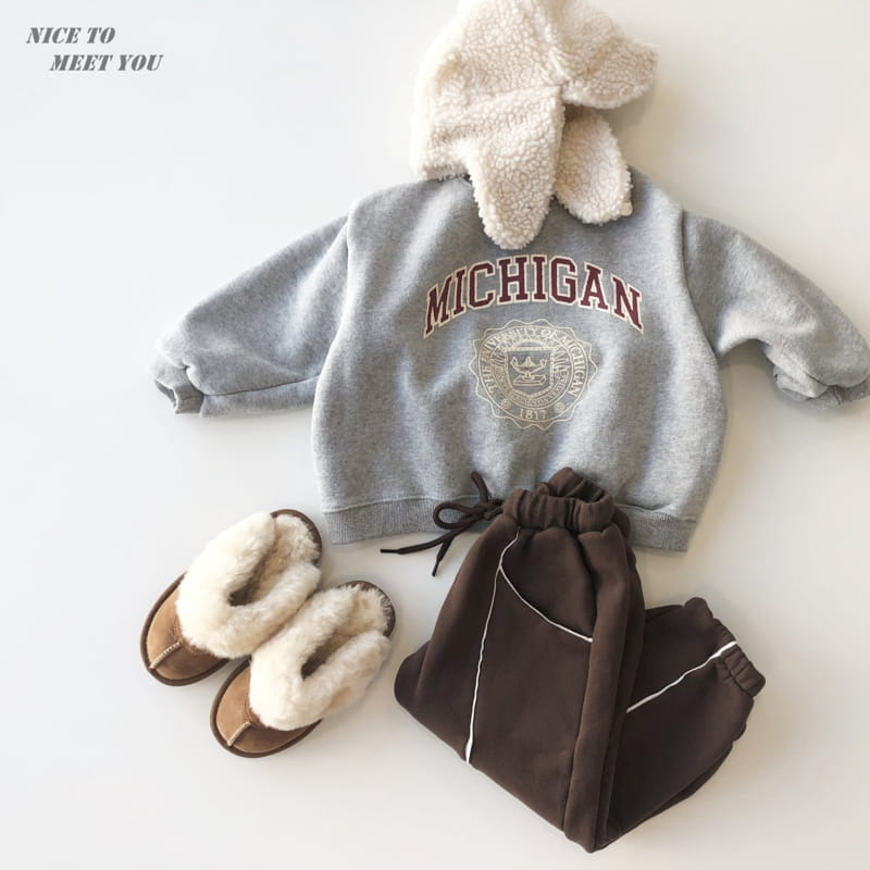 NICE TO MEET YOU - Korean Children Fashion - #Kfashion4kids - Michigan Sweatshirt - 2