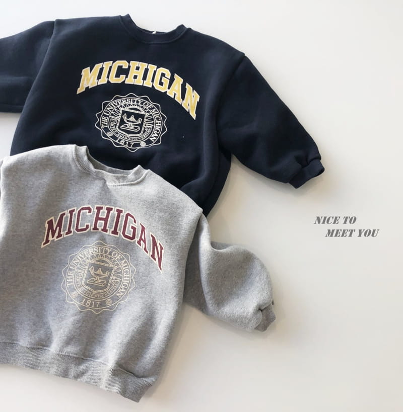 NICE TO MEET YOU - Korean Children Fashion - #Kfashion4kids - Michigan Sweatshirt - 4
