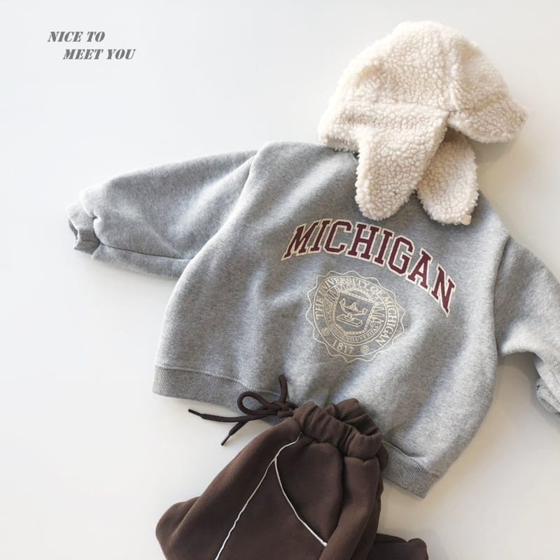 NICE TO MEET YOU - Korean Children Fashion - #Kfashion4kids - Michigan Sweatshirt - 6