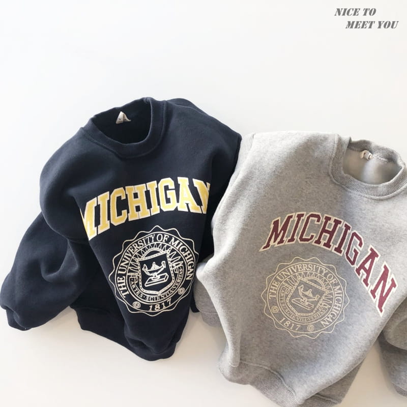 NICE TO MEET YOU - Korean Children Fashion - #Kfashion4kids - Michigan Sweatshirt - 9