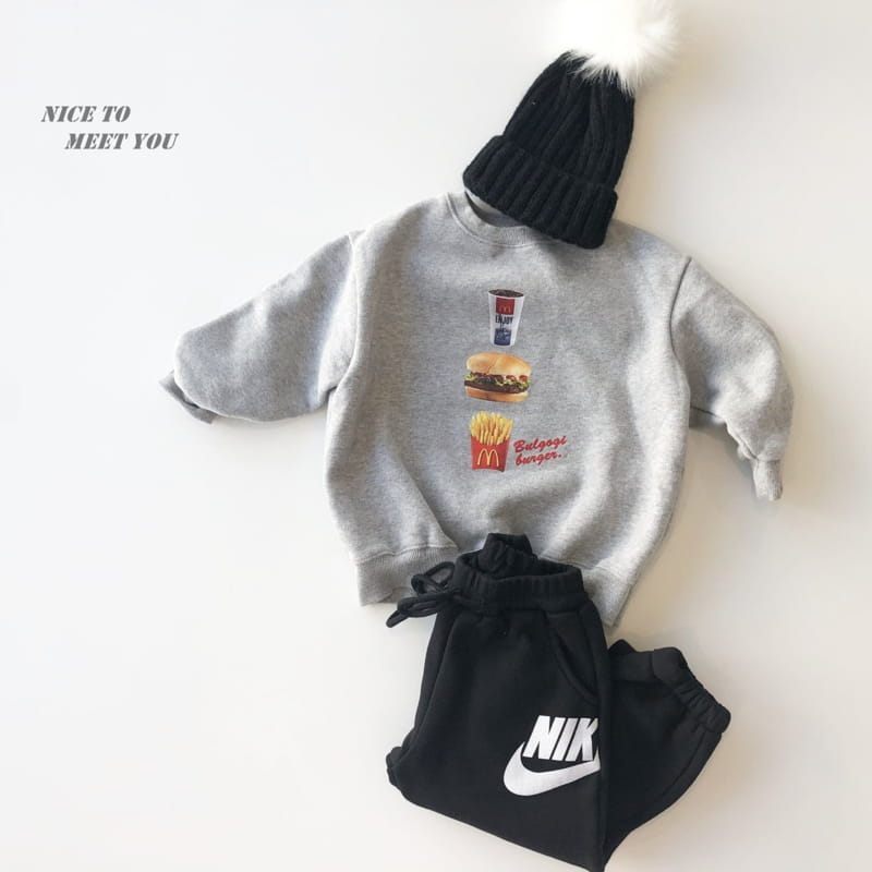 NICE TO MEET YOU - Korean Children Fashion - #Kfashion4kids - Burger Sweatshirt