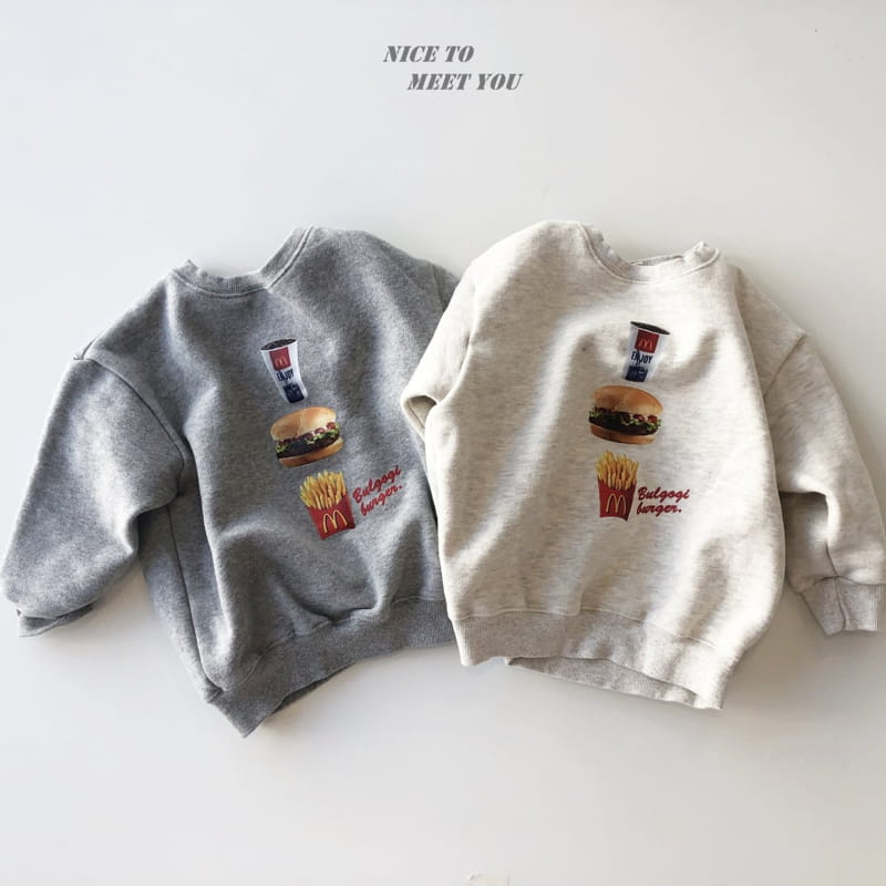 NICE TO MEET YOU - Korean Children Fashion - #Kfashion4kids - Burger Sweatshirt - 10
