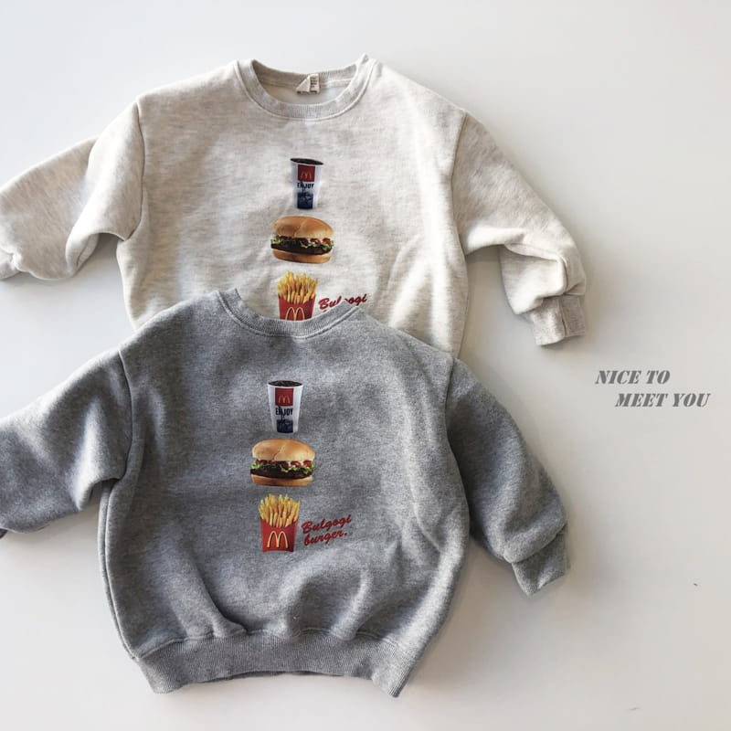NICE TO MEET YOU - Korean Children Fashion - #Kfashion4kids - Burger Sweatshirt - 2