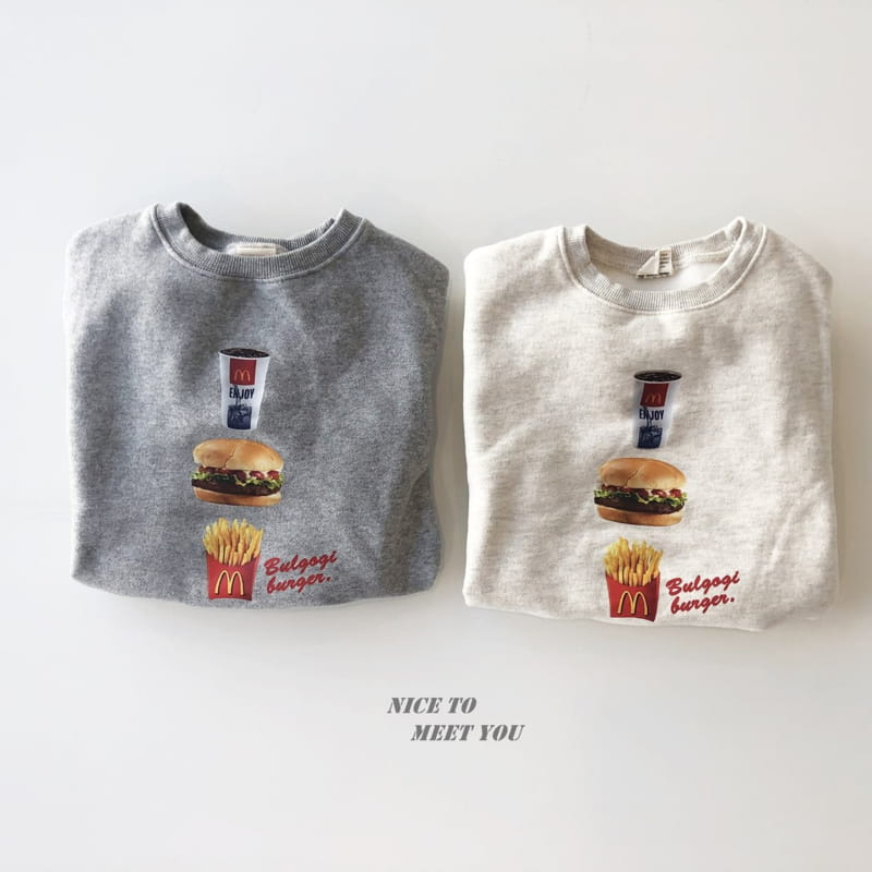 NICE TO MEET YOU - Korean Children Fashion - #Kfashion4kids - Burger Sweatshirt - 3