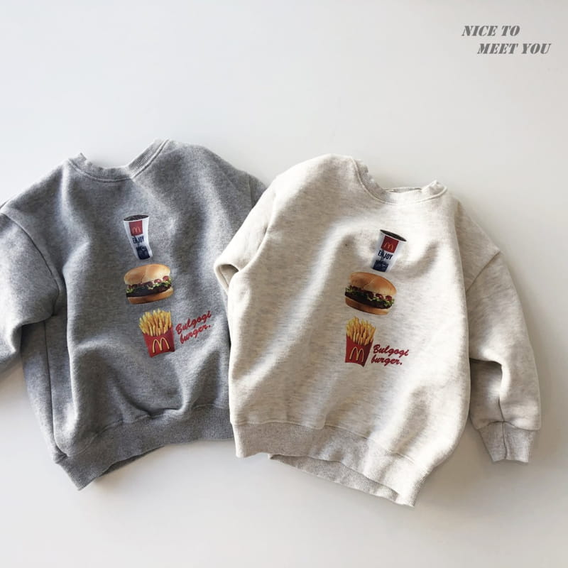 NICE TO MEET YOU - Korean Children Fashion - #Kfashion4kids - Burger Sweatshirt - 4