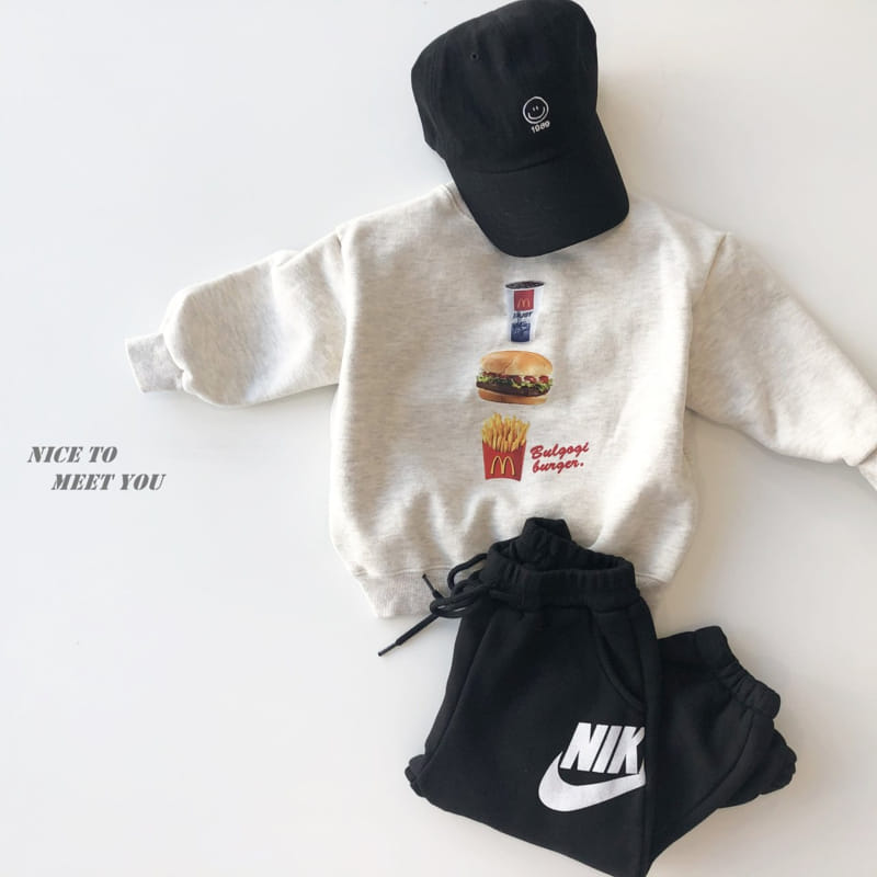 NICE TO MEET YOU - Korean Children Fashion - #Kfashion4kids - Burger Sweatshirt - 5