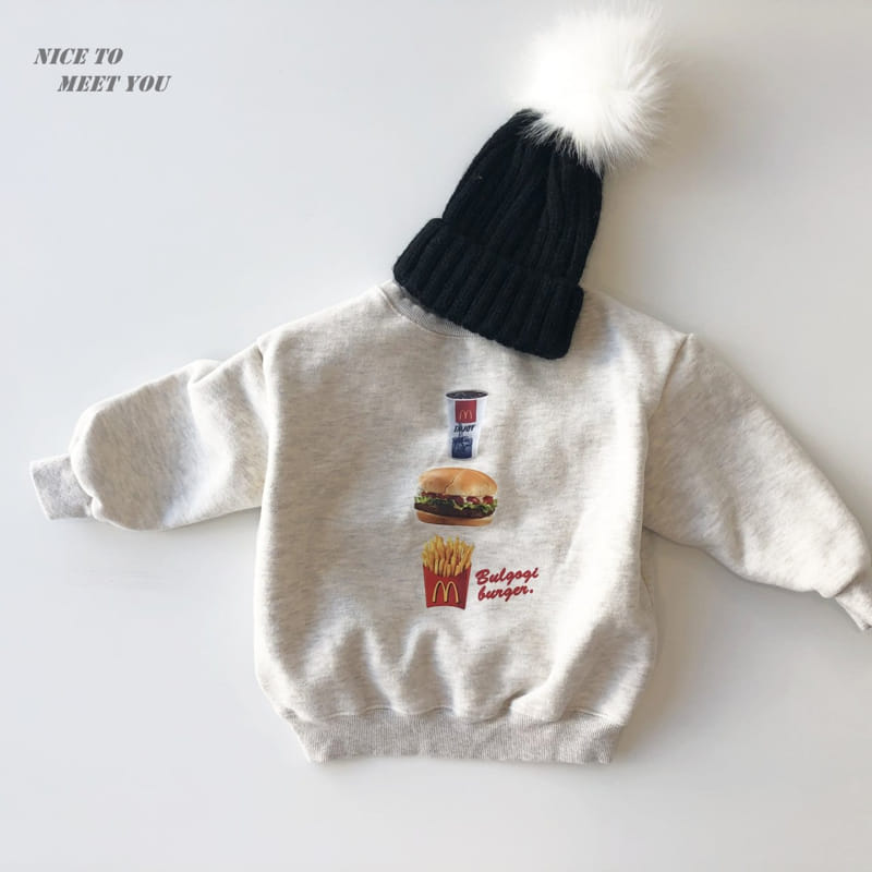 NICE TO MEET YOU - Korean Children Fashion - #Kfashion4kids - Burger Sweatshirt - 6