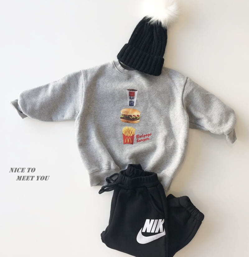 NICE TO MEET YOU - Korean Children Fashion - #Kfashion4kids - Burger Sweatshirt - 7