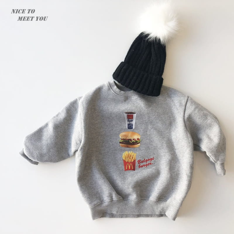 NICE TO MEET YOU - Korean Children Fashion - #Kfashion4kids - Burger Sweatshirt - 8