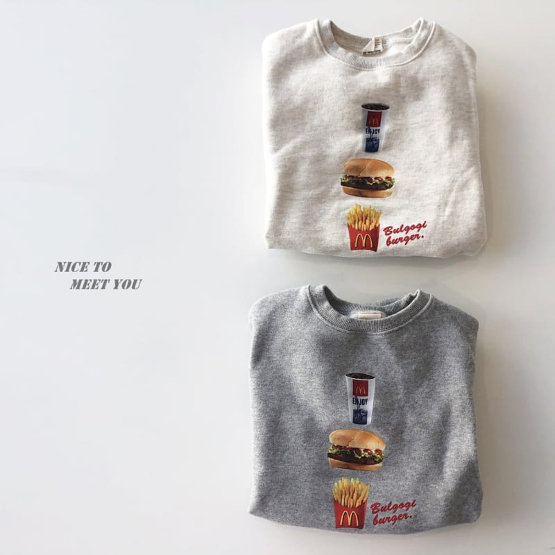 NICE TO MEET YOU - Korean Children Fashion - #Kfashion4kids - Burger Sweatshirt - 9