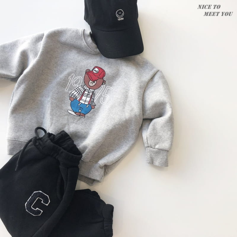 NICE TO MEET YOU - Korean Children Fashion - #Kfashion4kids - 1975 Bear Sweatshirt
