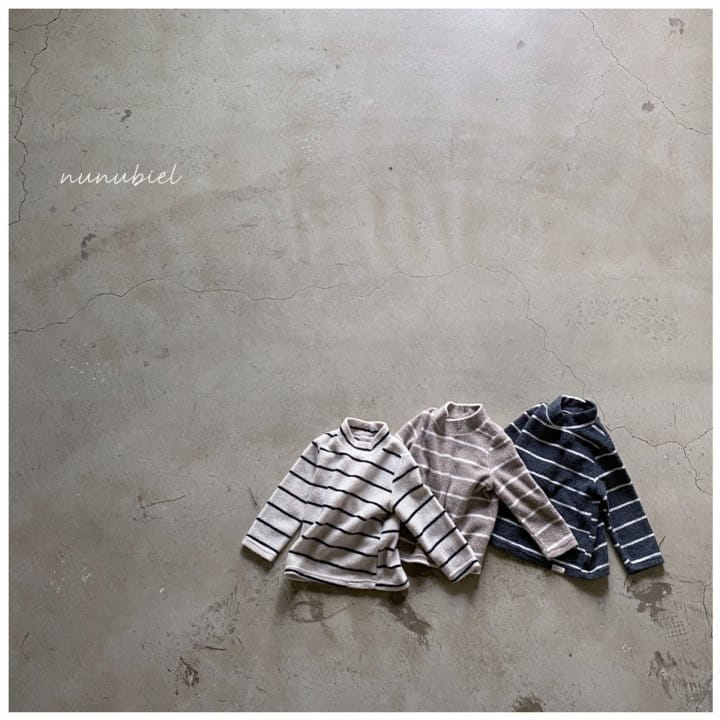 NUNUBIEL - Korean Children Fashion - #Kfashion4kids - Snow Stripe Turtleneck Tee