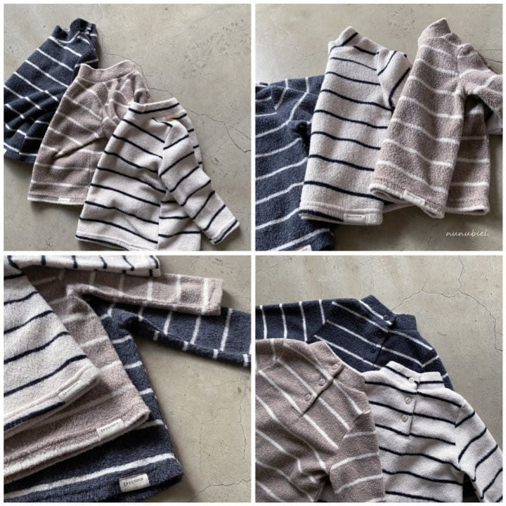 NUNUBIEL - Korean Children Fashion - #Kfashion4kids - Snow Stripe Turtleneck Tee - 2