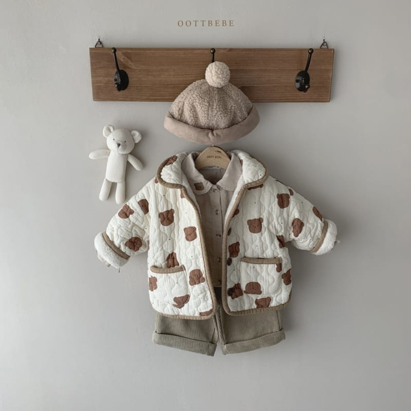OOTT BEBE - Korean Children Fashion - #Kfashion4kids - Bear Cozy Padding Jumper - 3