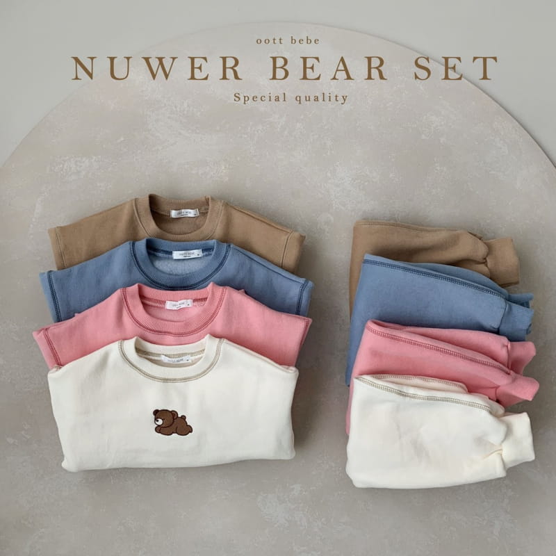 OOTT BEBE - Korean Children Fashion - #Kfashion4kids - Bear Top Bottom Set