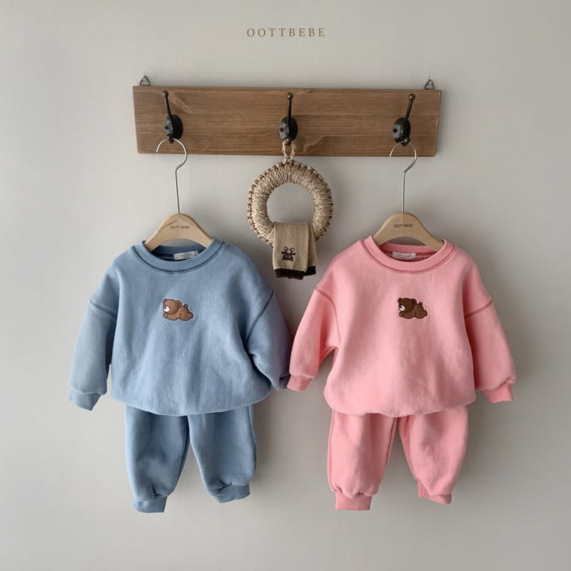 OOTT BEBE - Korean Children Fashion - #Kfashion4kids - Bear Top Bottom Set - 10