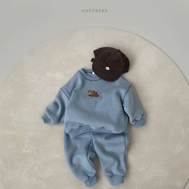 OOTT BEBE - Korean Children Fashion - #Kfashion4kids - Bear Top Bottom Set - 12