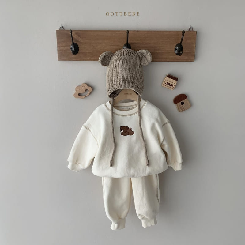 OOTT BEBE - Korean Children Fashion - #Kfashion4kids - Bear Top Bottom Set - 3