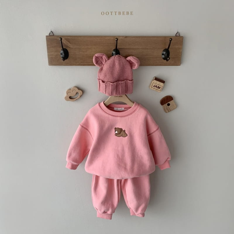 OOTT BEBE - Korean Children Fashion - #Kfashion4kids - Bear Top Bottom Set - 4