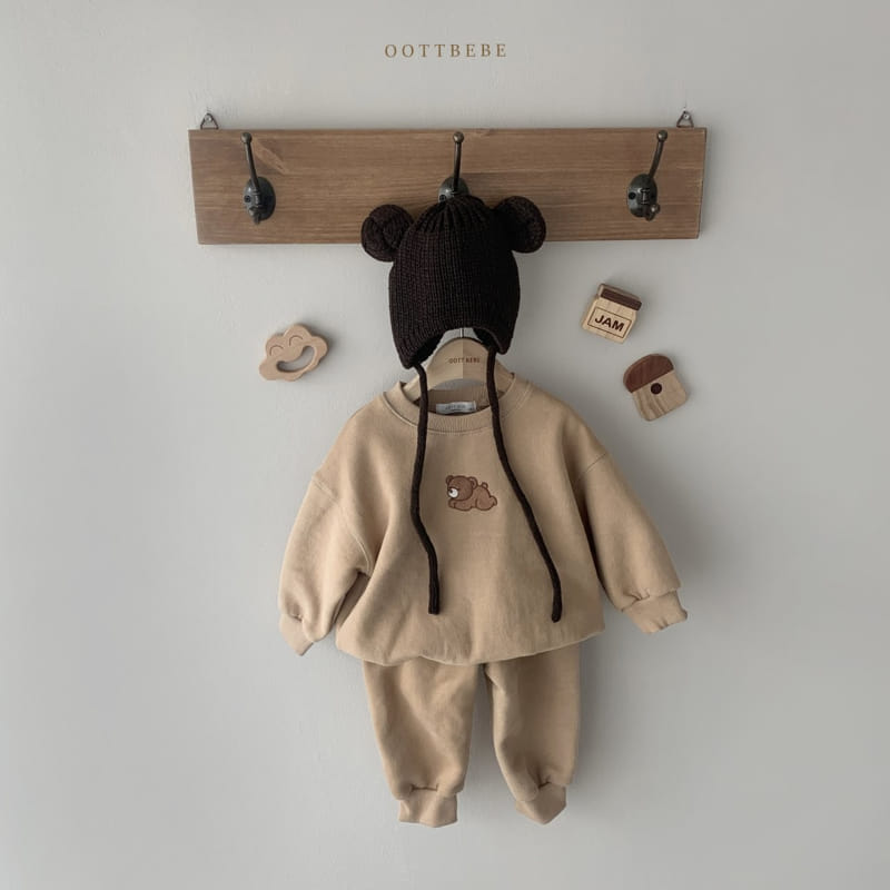 OOTT BEBE - Korean Children Fashion - #Kfashion4kids - Bear Top Bottom Set - 6