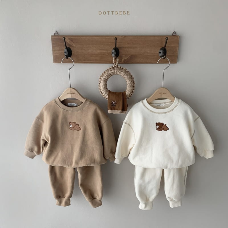OOTT BEBE - Korean Children Fashion - #Kfashion4kids - Bear Top Bottom Set - 8