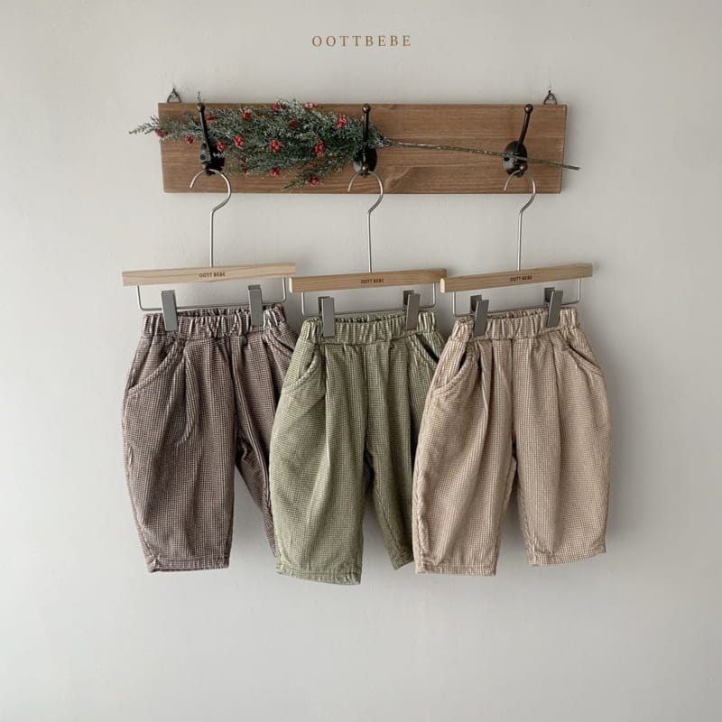 OOTT BEBE - Korean Children Fashion - #Kfashion4kids - Check Rib Pants