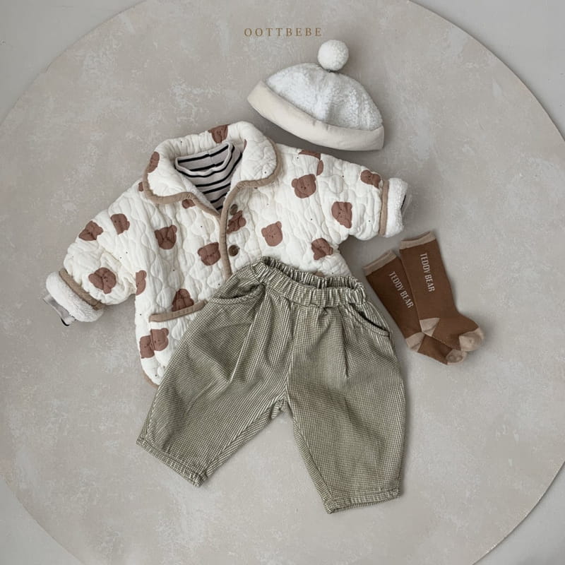 OOTT BEBE - Korean Children Fashion - #Kfashion4kids - Check Rib Pants - 9