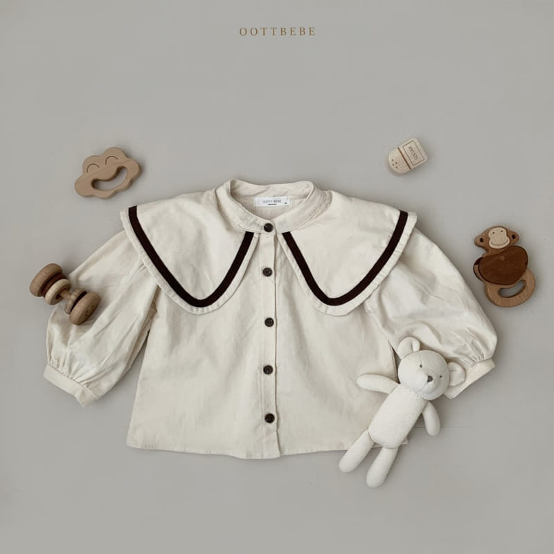 OOTT BEBE - Korean Children Fashion - #Kfashion4kids - Rib Collar Blouse