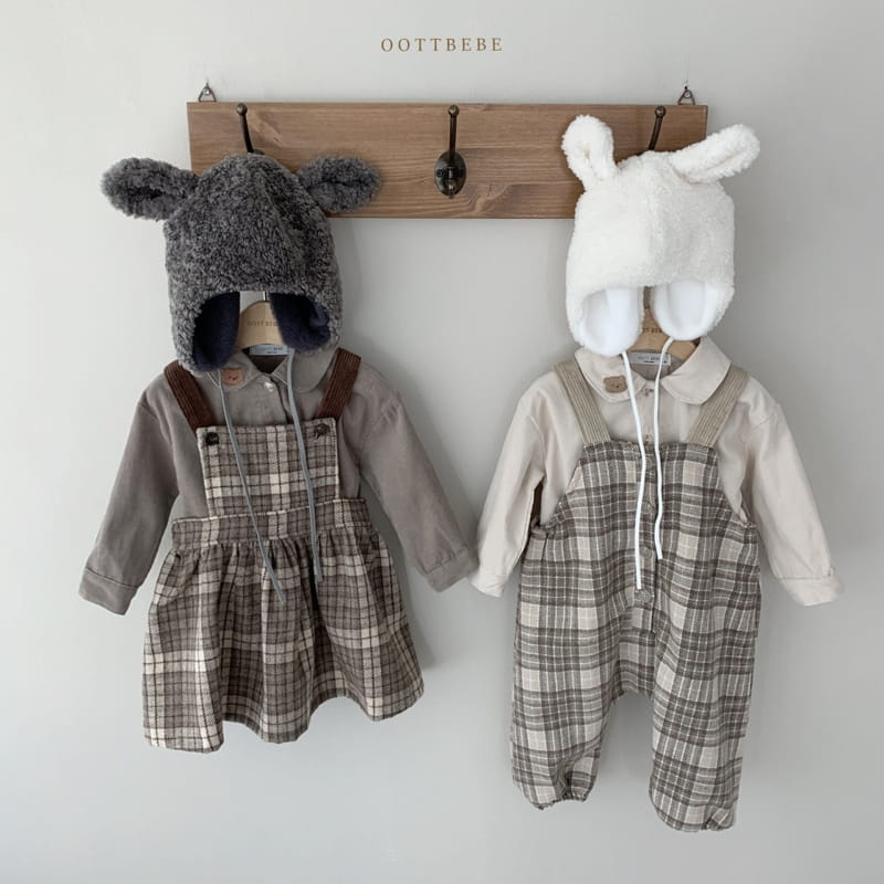 OOTT BEBE - Korean Children Fashion - #Kfashion4kids - Mood Check One-piece - 11