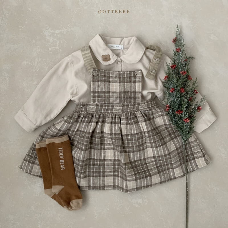 OOTT BEBE - Korean Children Fashion - #Kfashion4kids - Mood Check One-piece - 3
