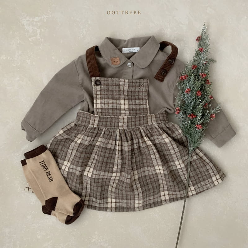 OOTT BEBE - Korean Children Fashion - #Kfashion4kids - Mood Check One-piece - 4