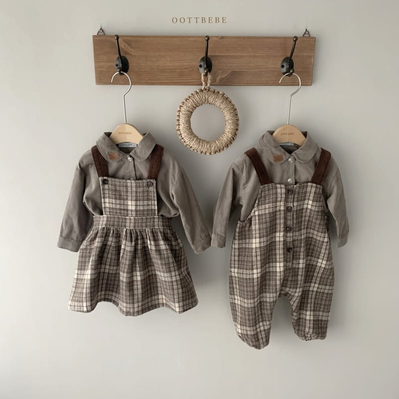 OOTT BEBE - Korean Children Fashion - #Kfashion4kids - Mood Check One-piece - 9