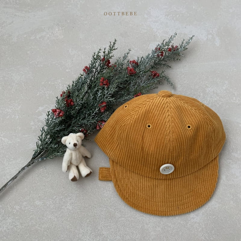OOTT BEBE - Korean Children Fashion - #Kfashion4kids - Corduroy Button Ball Cap - 2