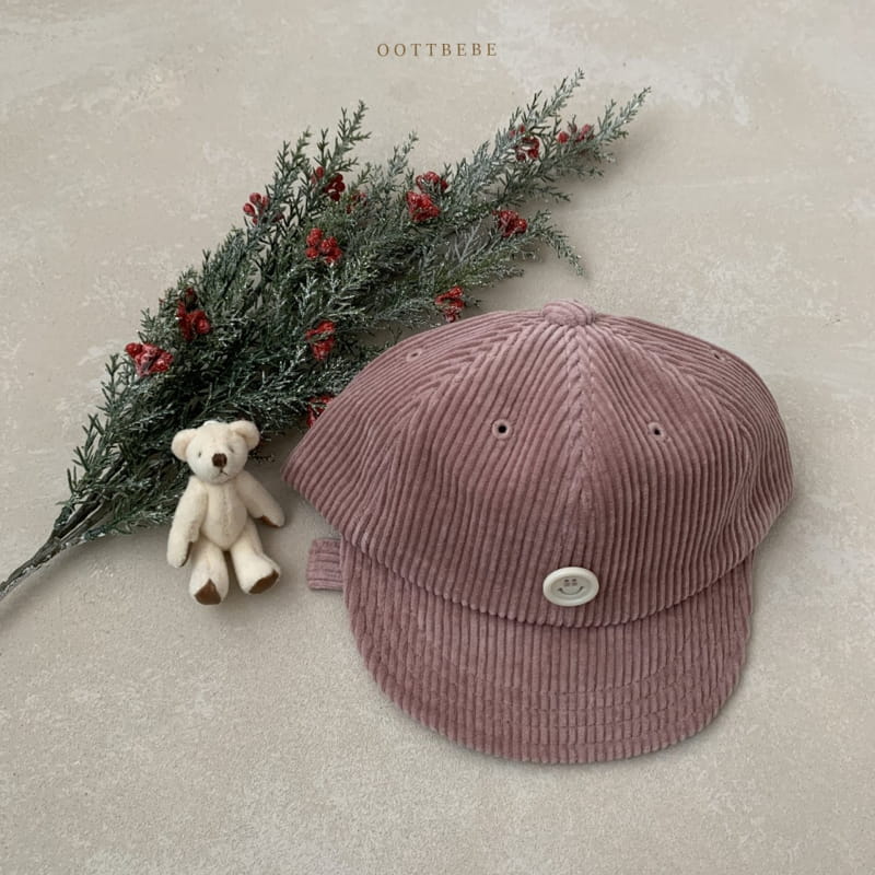 OOTT BEBE - Korean Children Fashion - #Kfashion4kids - Corduroy Button Ball Cap - 3