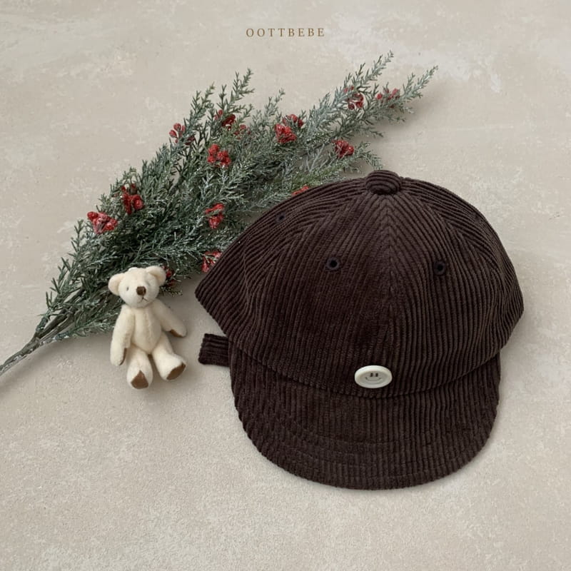 OOTT BEBE - Korean Children Fashion - #Kfashion4kids - Corduroy Button Ball Cap - 4