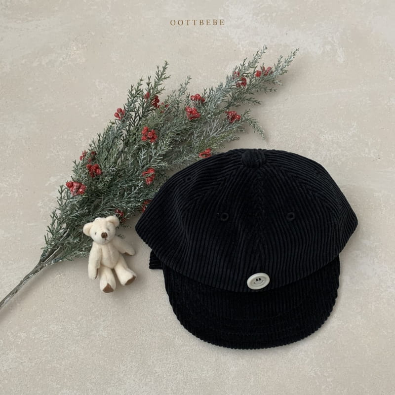 OOTT BEBE - Korean Children Fashion - #Kfashion4kids - Corduroy Button Ball Cap - 6