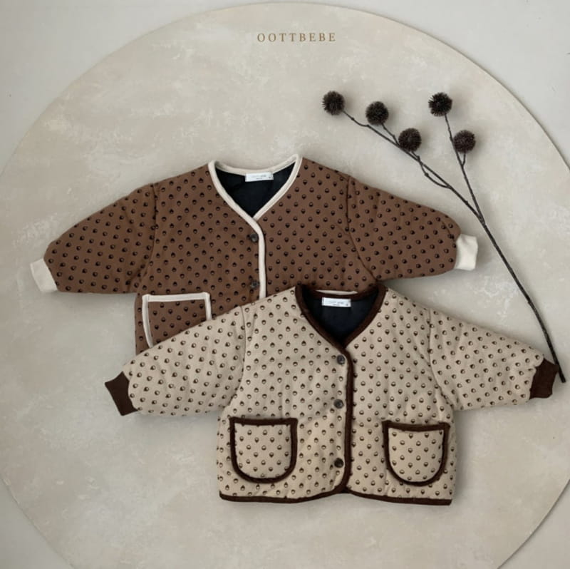 OOTT BEBE - Korean Children Fashion - #Kfashion4kids - Roasted Chestnut Padding Top Bottom Set - 3