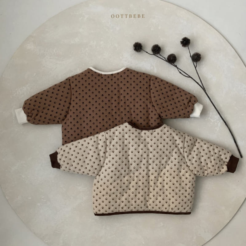 OOTT BEBE - Korean Children Fashion - #Kfashion4kids - Roasted Chestnut Padding Top Bottom Set - 4