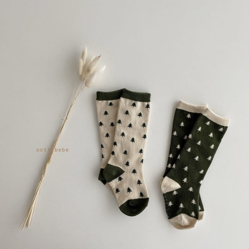 OOTT BEBE - Korean Children Fashion - #Kfashion4kids - Bear Knee Socks [set of 3] - 9
