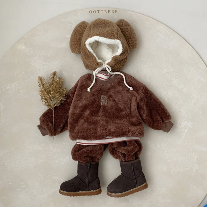 OOTT BEBE - Korean Children Fashion - #Kfashion4kids - Mongsil Bear Top Bottom Set - 2
