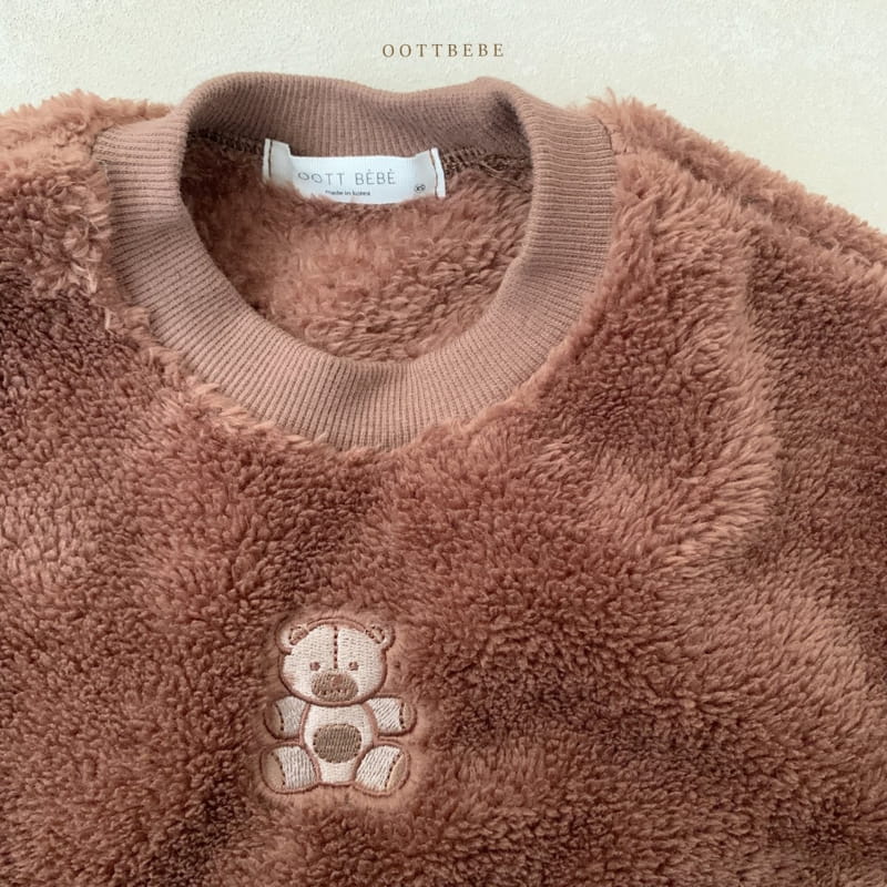 OOTT BEBE - Korean Children Fashion - #Kfashion4kids - Mongsil Bear Top Bottom Set - 8