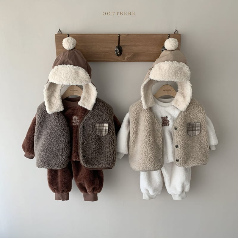 OOTT BEBE - Korean Children Fashion - #Kfashion4kids - Mongsil Bear Top Bottom Set - 9
