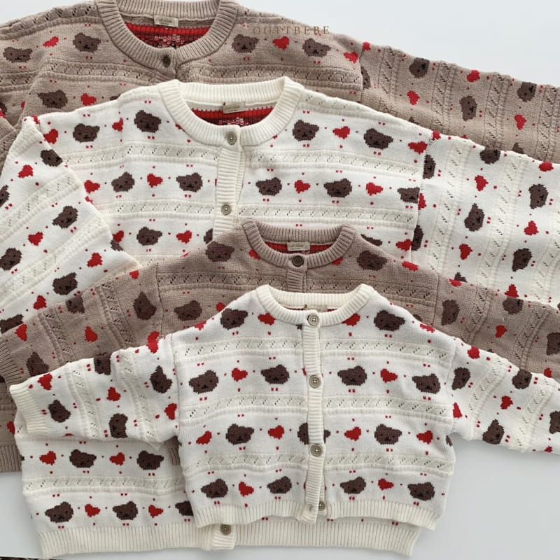 OOTT BEBE - Korean Children Fashion - #Kfashion4kids - Hear Bear Knit Cardigan Winter with Mom - 11